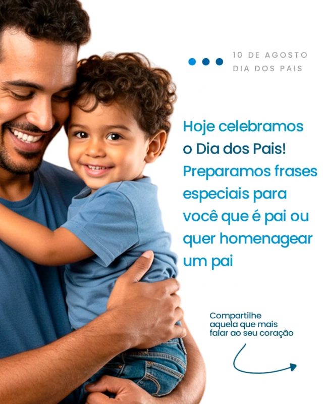 💙 Neste Dia dos Pais, queremos celebrar cada história, cada abraço e cada oração que os pais dedicam aos seus filhos.
⠀
Seja você pai, filho ou alguém que quer homenagear um pai especial, estas frases foram preparadas para inspirar, emocionar e compartilhar.

📲 Salve este post e envie para aquele pai que é exemplo de amor e fé.

🙏 Hoje, às 18h31, teremos nosso culto e você é nosso convidado! 

📍 QN 305 Conj. 03 Lote 04 – Samambaia Sul.
