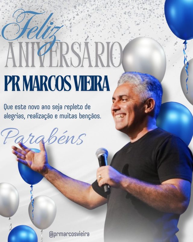 🎉 Feliz Aniversário, Pastor Marcos! 🎉

Hoje celebramos a vida do nosso pastor, um verdadeiro instrumento de Deus em nosso meio. Que privilégio é caminhar sob a liderança de alguém tão dedicado, cheio de fé e comprometido com o Reino! 🙌

Agradecemos a Deus por sua vida, pastor, e por todo o amor, cuidado e entrega com que tem servido à nossa casa. Que o Senhor continue fortalecendo seus passos, renovando suas forças e derramando bênçãos sem medida sobre você e sua família! 💙

💬 Agora é com vocês, igreja! Deixem suas felicitações e palavras de carinho nos comentários! ⬇️