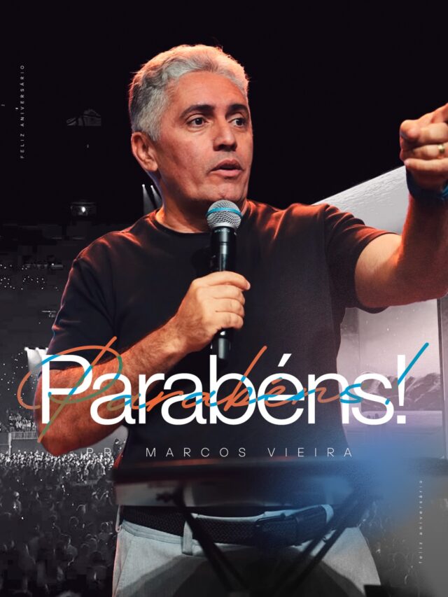 Feliz aniversário, Pr. Marcos Vieira! Somos gratos a Deus por sua vida e pelo privilégio de sermos pastoreados por um homem íntegro, fiel e apaixonado pela presença de Deus. Obrigado por sua dedicação em ensinar a Palavra, cuidar de pessoas e nos conduzir com amor, sabedoria e exemplo. Que cada dia seja marcado pela graça, pelo favor e pelo cumprimento de todos os propósitos que Deus preparou para você. Feliz aniversário! Que o Senhor continue usando sua vida para transformar muitas vidas. Deixe aqui nos comentários uma mensagem de carinho para abençoar a vida do nosso pastor!